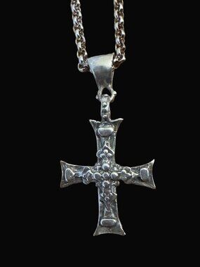 Roman Paul 925 Sterling Silver Cross Pendant Necklace 20 in